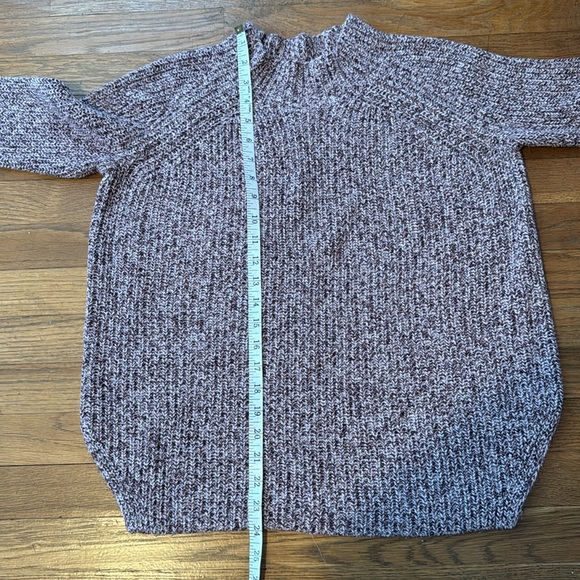 Loft maroon/white marled mock neck sweater. Size S. - Picture 6 of 10